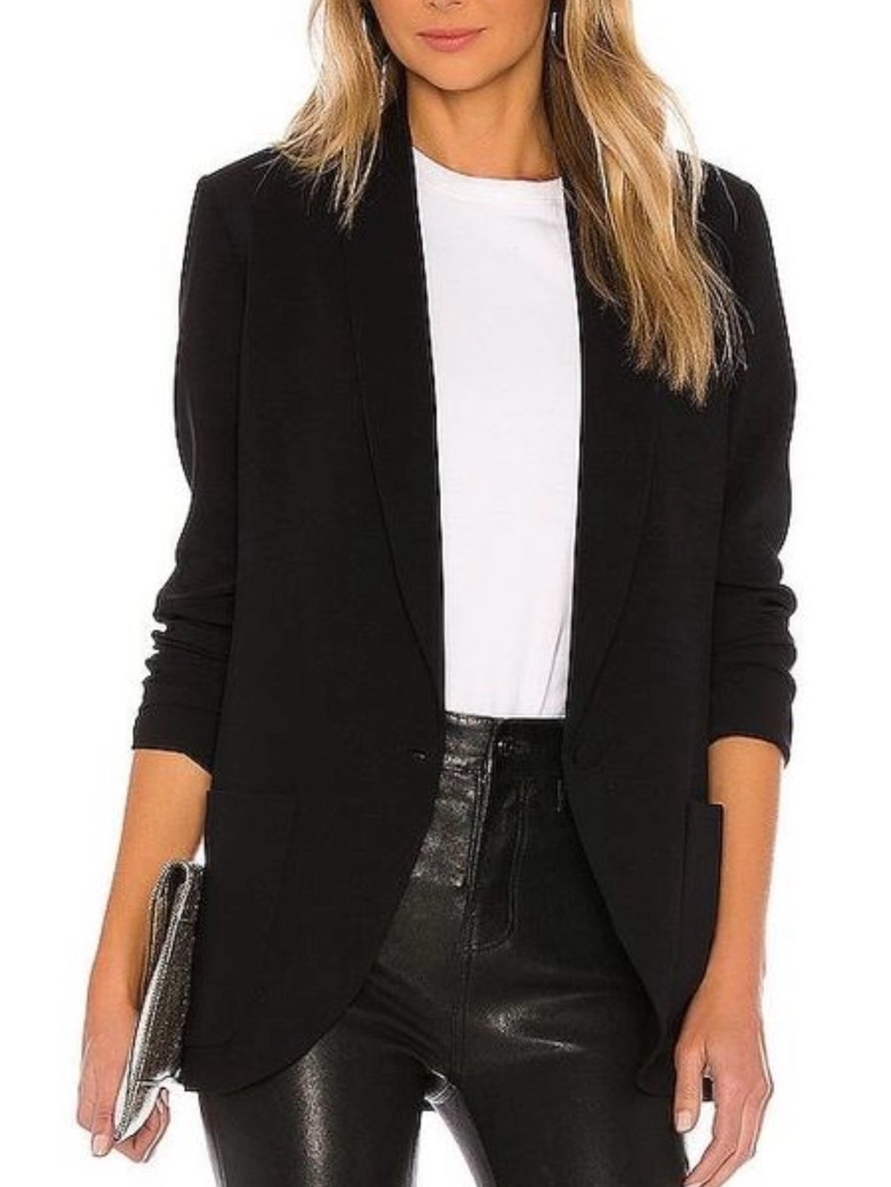 Amanda Uprichard Black Shawl Collar Blazer Jacket.